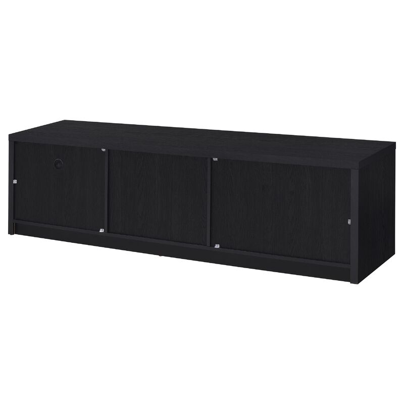 Marge TV Stand Media Console, 2 Doors and Drawer, Black Wood 70 Inch image number 4