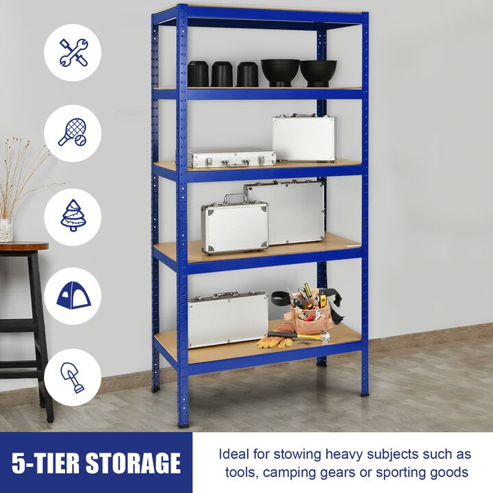 Heavy Duty 5-Tier Steel Storage Shelving Unit &ndash; Adjustable Garage & Warehouse Rack