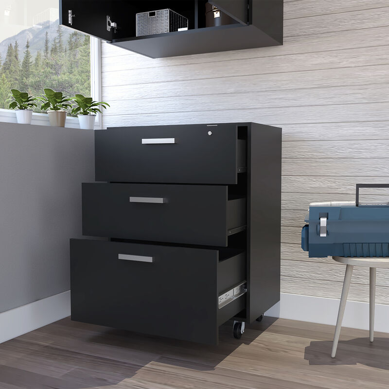 Streamdale Black 3-Drawer Drawer Base Cabinet image number 6