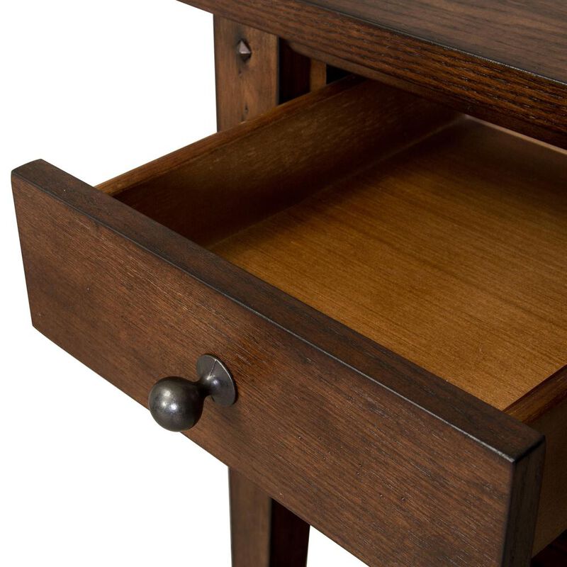 Liberty Furniture Lake House Chair Side Table in Rustic Brown Oak image number 8