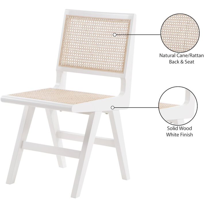 Meridian Furniture Preston White Wood Dining Side Chair, Set of 2