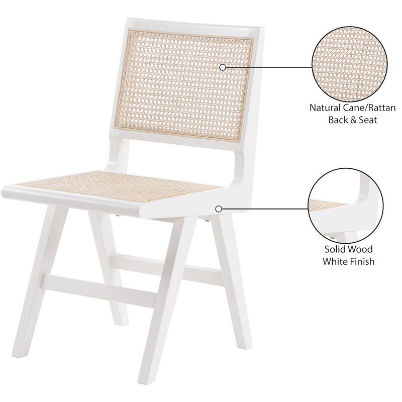 Meridian Furniture Preston White Wood Dining Side Chair, Set of 2