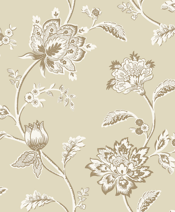 Juliette Light Yellow Jacobean Wallpaper