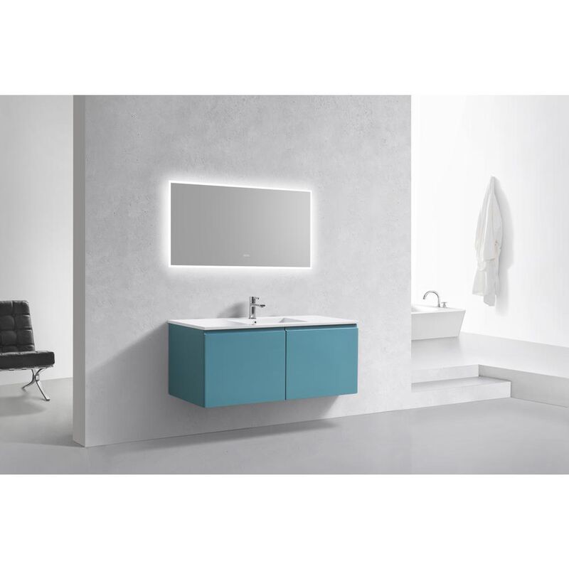 Kubebath Balli 48'' Single Sink Wall Mount Modern Bathroom Vanity in Teal Green Finish