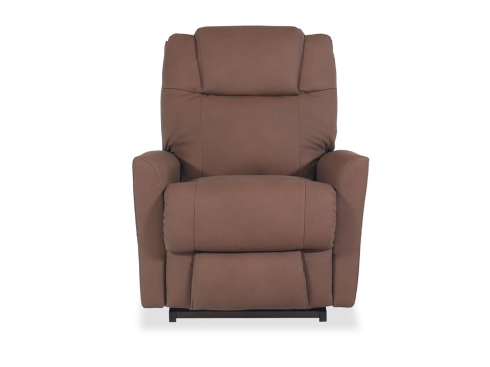 Sparrow Chestnut Leather Power Rocking Recliner with Headrest
