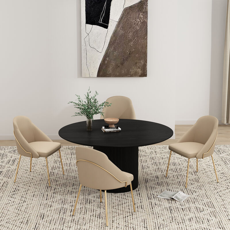 Gracie Dining Chairs in Tan and Gold (Set of 4)