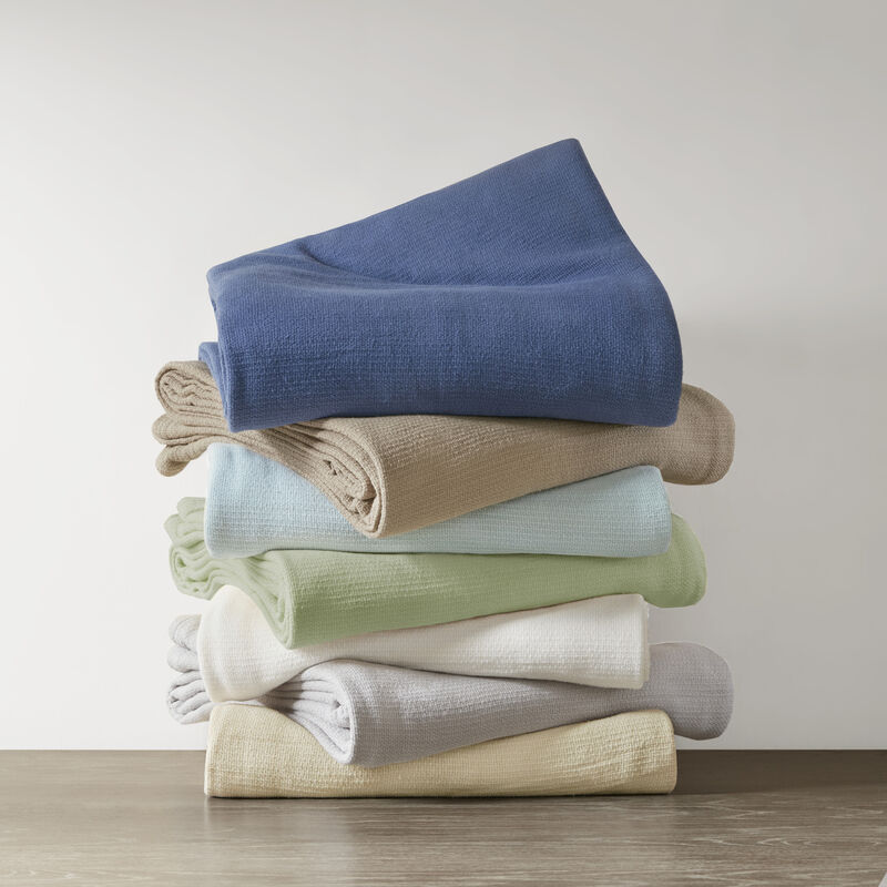 Gracie Mills Brock Classic Lightweight Basketweave Cotton Blanket 250 GSM image number 3