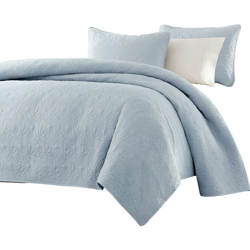 Quilted Bedspread Coverlet with 2 Pillow Shams, Soft and Breathable Bedding for All Seasons