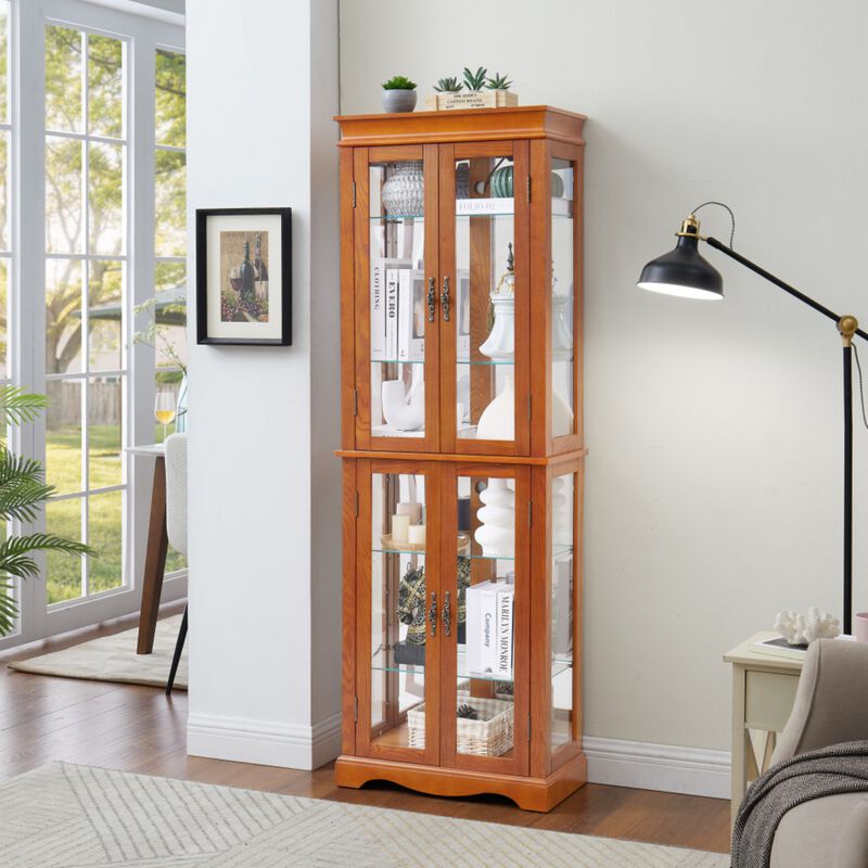Doblik Lighted Glass Curio Display Cabinet image number 2