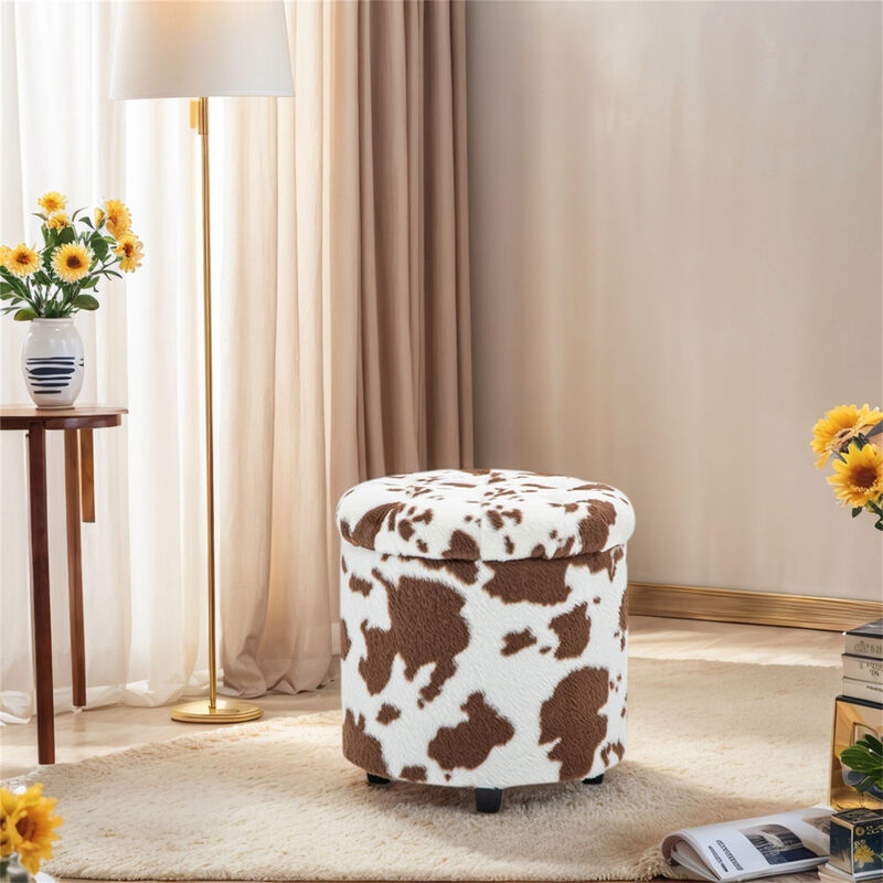 Round Storage Ottoman image number 8