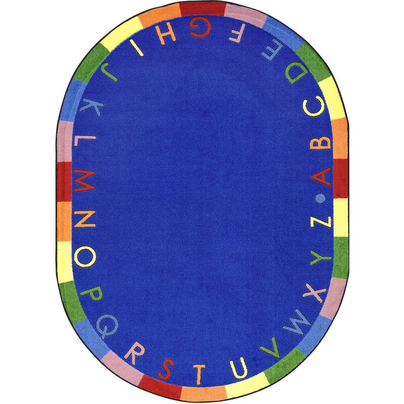 Joy Carpets Kid Essentials Rainbow Alphabet 3'10 x 5'4 Oval Area Rug in Color Primary