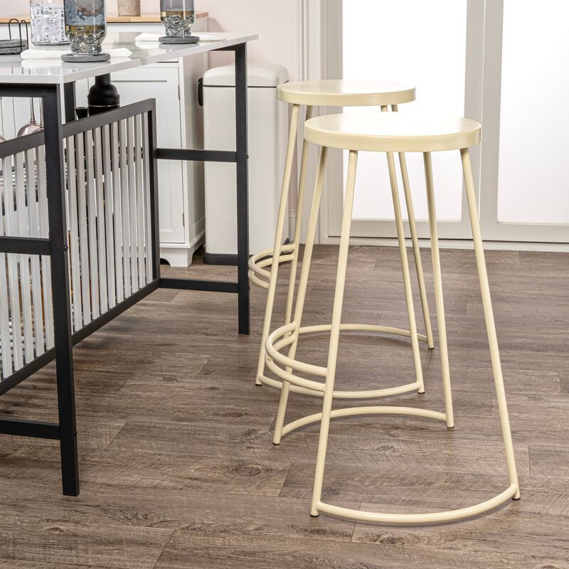 Hula Modern Designer Iron Curved Backless Bar Stool