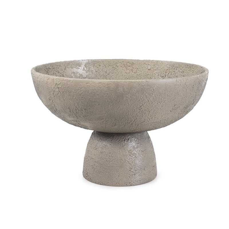 Howard Elliott Textured Blanton Taupe Round Bowl image number 0