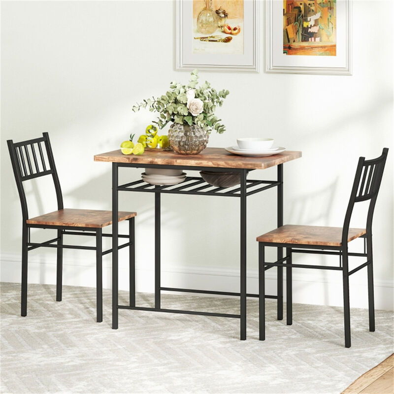 Wooden Dining Table Set with Chairs for Family Meals and Gatherings