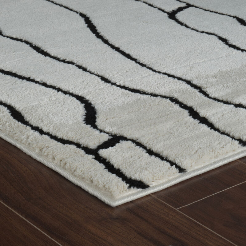 Rug Branch Aida Modern Abstract Cream Black Indoor Area Rug
