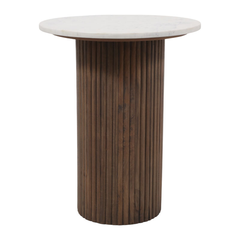 Fluted Base Travertine Table image number 0