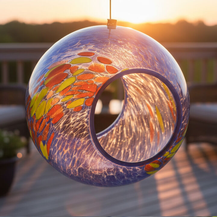 Glass Fly-Through Bird Feeder Solar