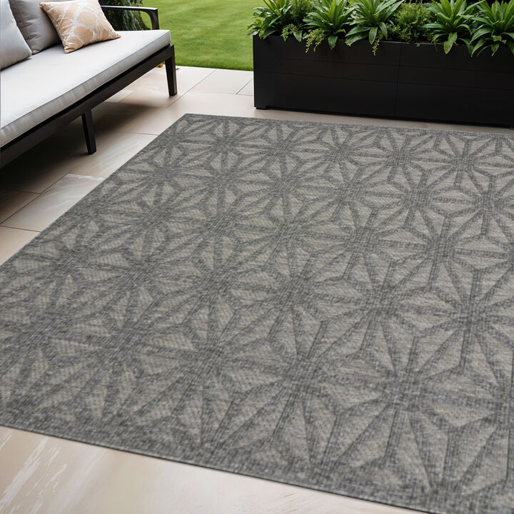 HomeRoots Geometric Indoor Outdoor Area Rug