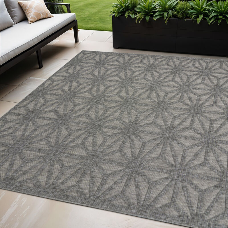 HomeRoots Geometric Indoor Outdoor Area Rug image number 1