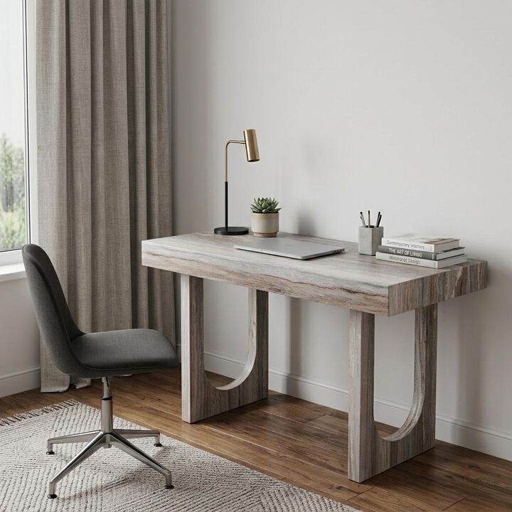 HomeRoots 45" Brown Wood Sled Writing Desk