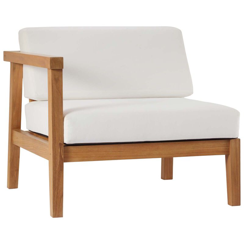 Modway - Bayport Outdoor Patio Teak Wood 2-Seater Loveseat Natural White