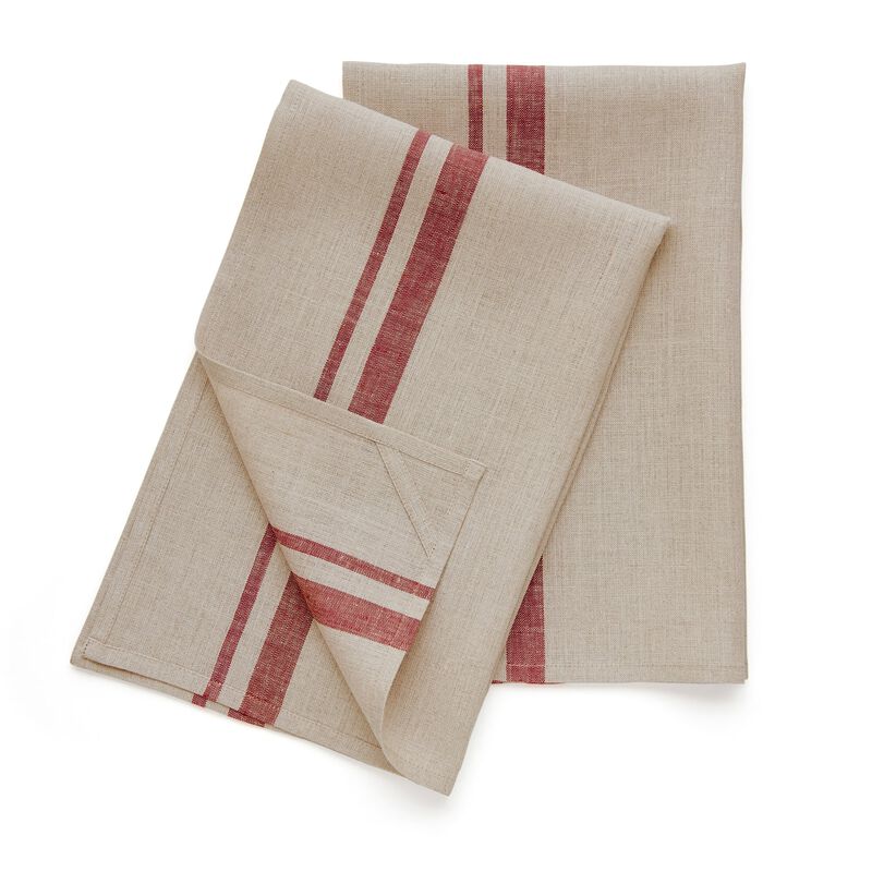 Linen Kitchen Towels - French Stripe image number 2