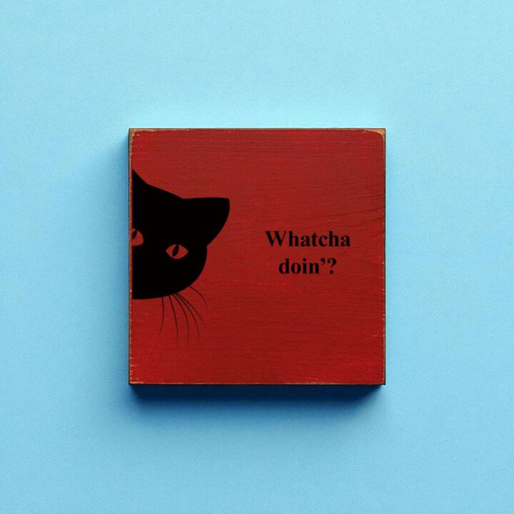 Funny Cat Wooden Sign Cute Cat Wall Decor Gift for Cat Lovers