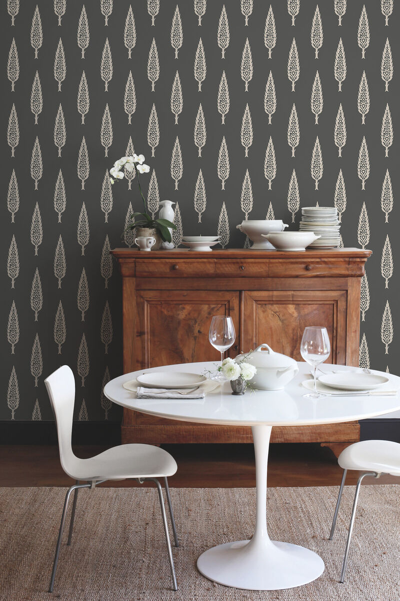 Juniper Tree Black & Taupe Wallpaper image number 1