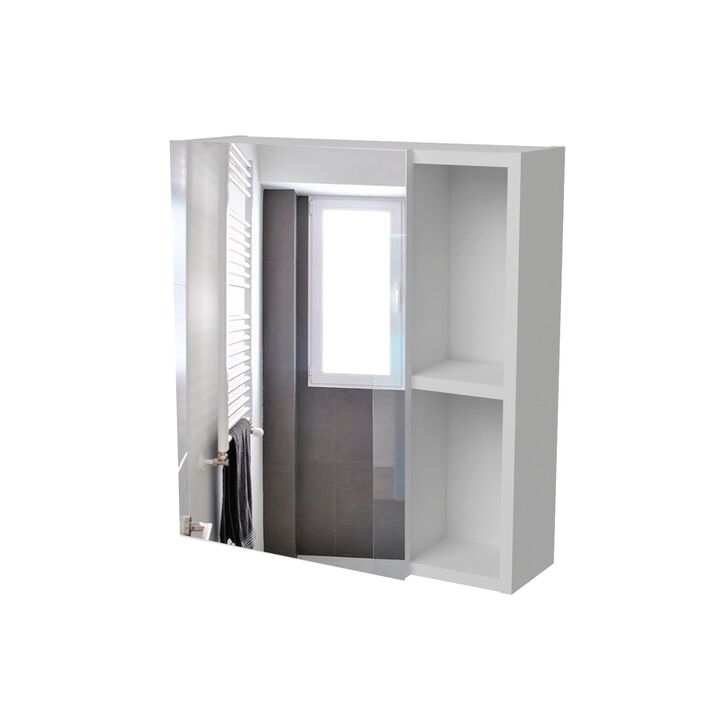 Labelle Medicine Cabinet With Mirror, Five Internal Shelves, Single Door -White