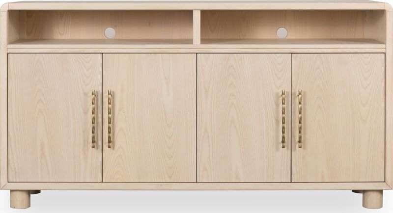 Zinnia Four Door Two Shelf Sideboard in White Sand