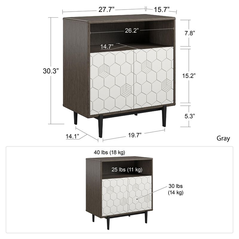 Olivia Storage Cabinet, Gray Oak