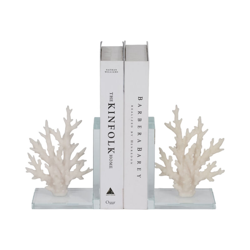 S/2 7" Coral On Glass Bookends image number 1
