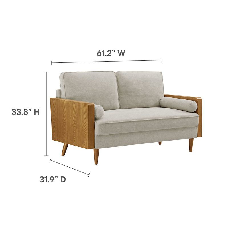 Kellan Heathered Weave Fabric Loveseat image number 2