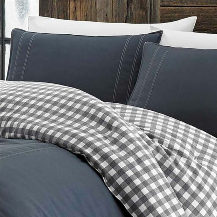 100% Cotton Reverse Plaid Comforter Set – Stylish and Soft Bedding for Any Room