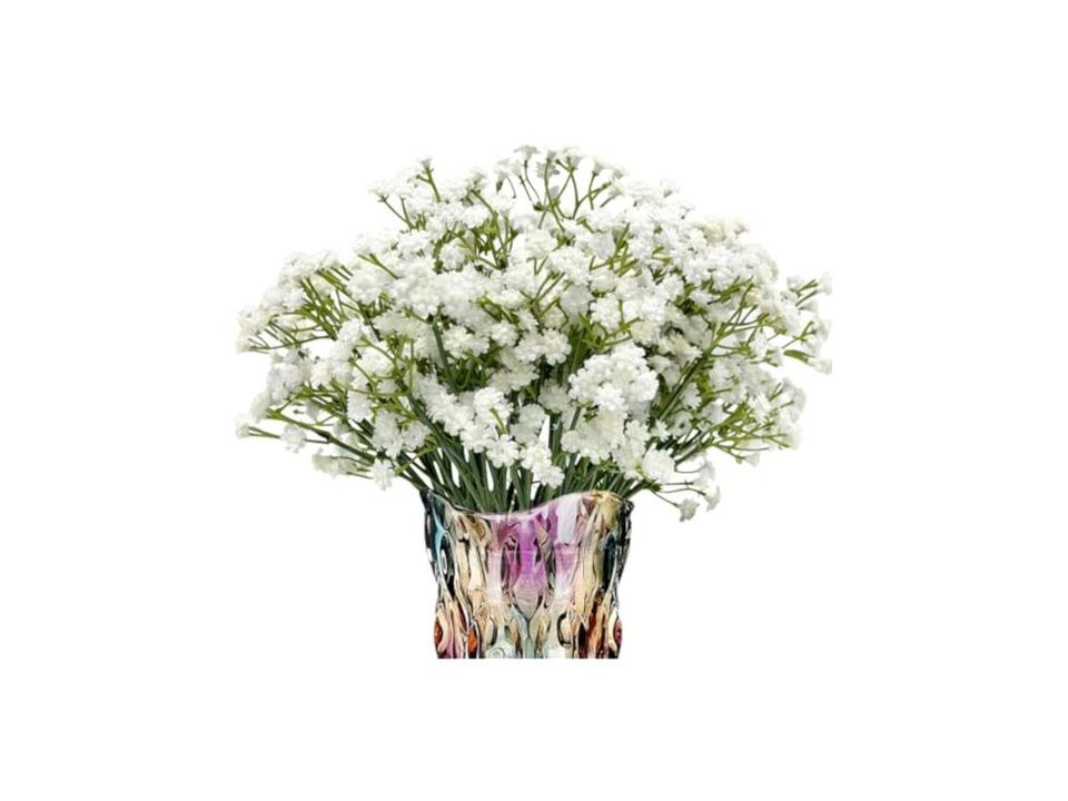 6 Pack 21 Secure Stem Realistic Artificial White Babys Breath Gypsophila Flowers
