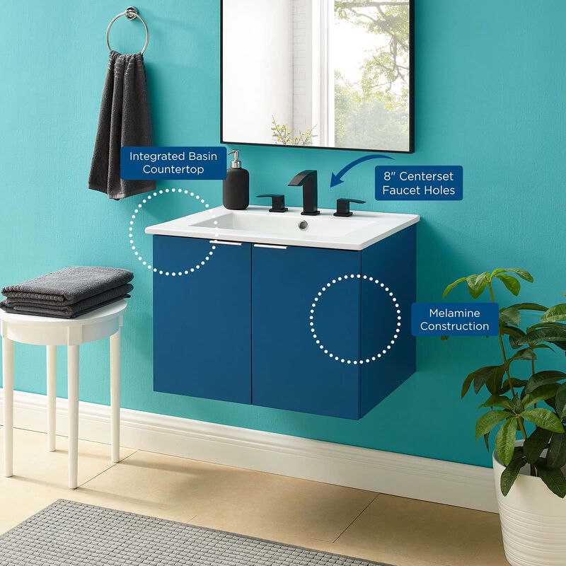 Maybelle 24" Wall-Mount Bathroom Vanity image number 9