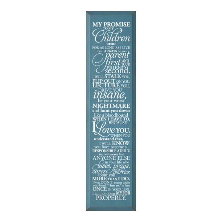 Parent Promise Wood Sign Inspirational Family Quote Rustic Home Wall Decor