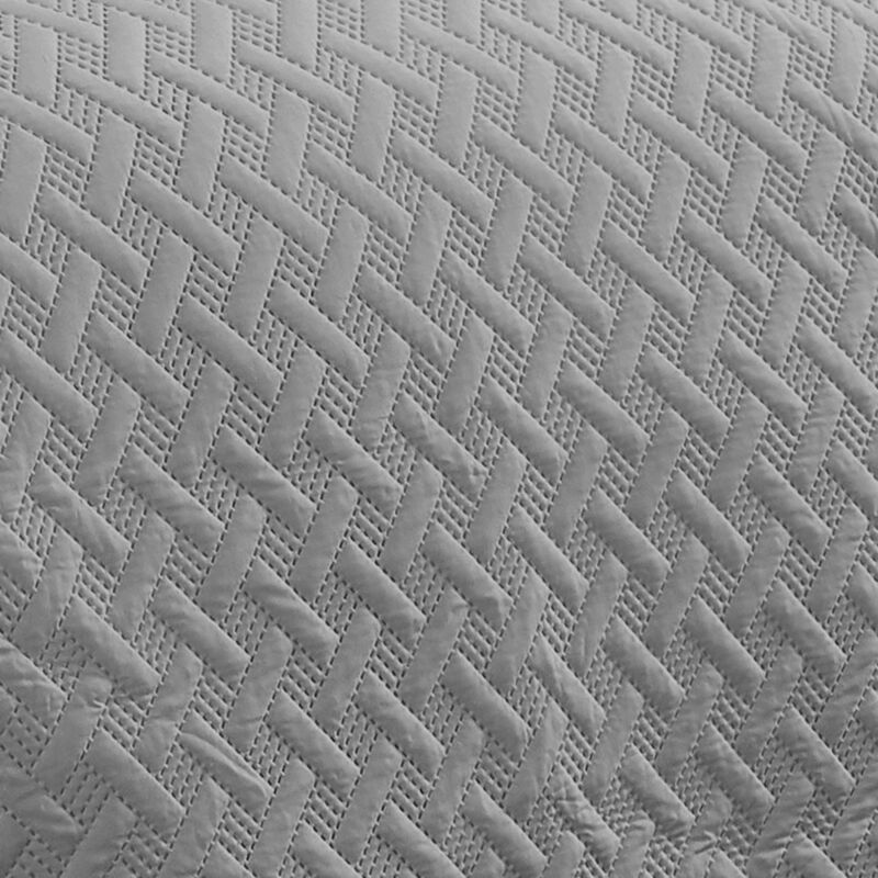 RT Designers Collection Bella 3pc Pinsonic Premium Quality All Year Round Quilt Set for Revitalize Bedroom King Silver