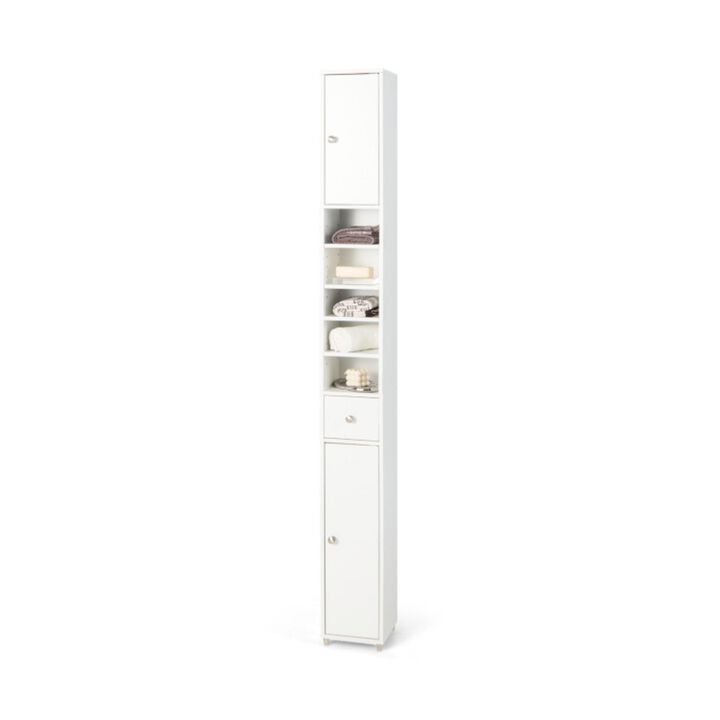 Hivvago Freestanding Slim Bathroom Cabinet with Drawer and Adjustable Shelves