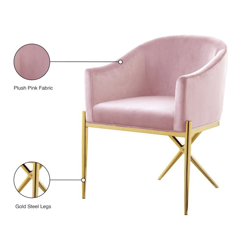 Meridian Furniture Xavier Pink Velvet Dining Chair