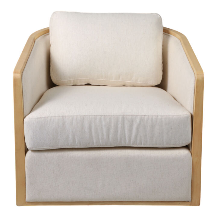 Rounded Cane Back Swivel Chair