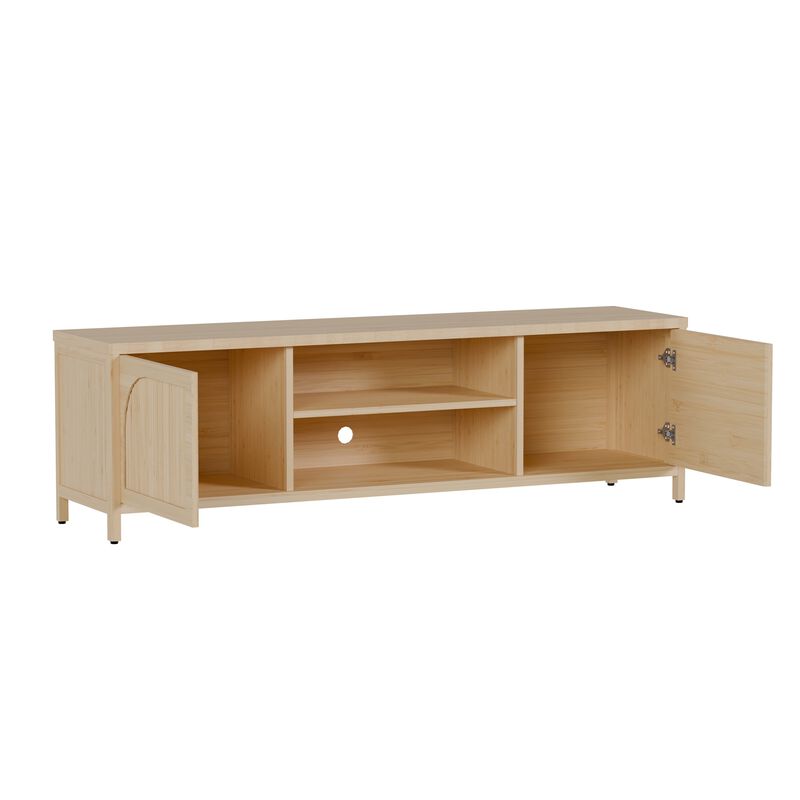 Modern Wood TV cabinet with Open Shelf for Living Room image number 7
