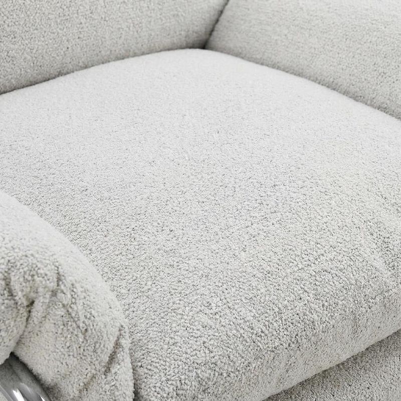 Boucle Fabric Accent Chair for Living Room, Bedroom, or Reading Nook, Newsprint image number 6