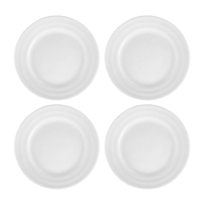 Porcelain Lizbon dia.6.25" Round White Porcelain Plate (Set of 4)