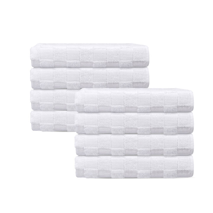 Waffle Terry 8 pcs Turkish Wash Towels Set