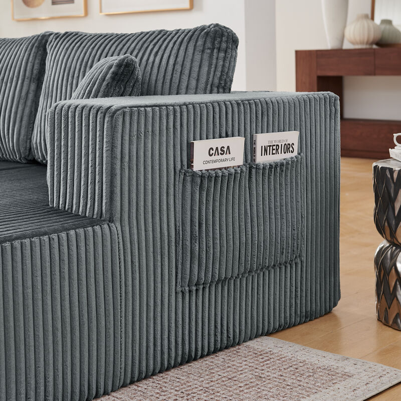 Sudvir 132" U-Shaped Modular Sectional Sofa image number 4
