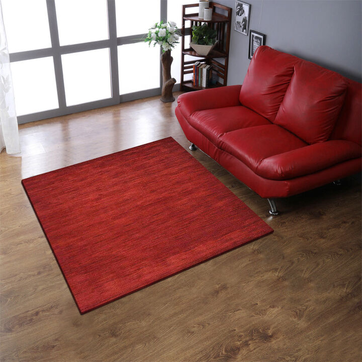 RUGSOTIC CARPETS HAND KNOTTED LOOM WOOL ECO-FRIENDLY AREA RUGS  - Square, Solid Plain Design, High Pile Handmade Anti Skid Area Rugs for Living Room, Bed Room (L00999)