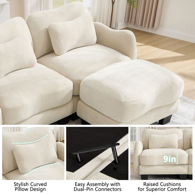 Camtun Curved Design U-Shaped Sectional Sofa image number 4