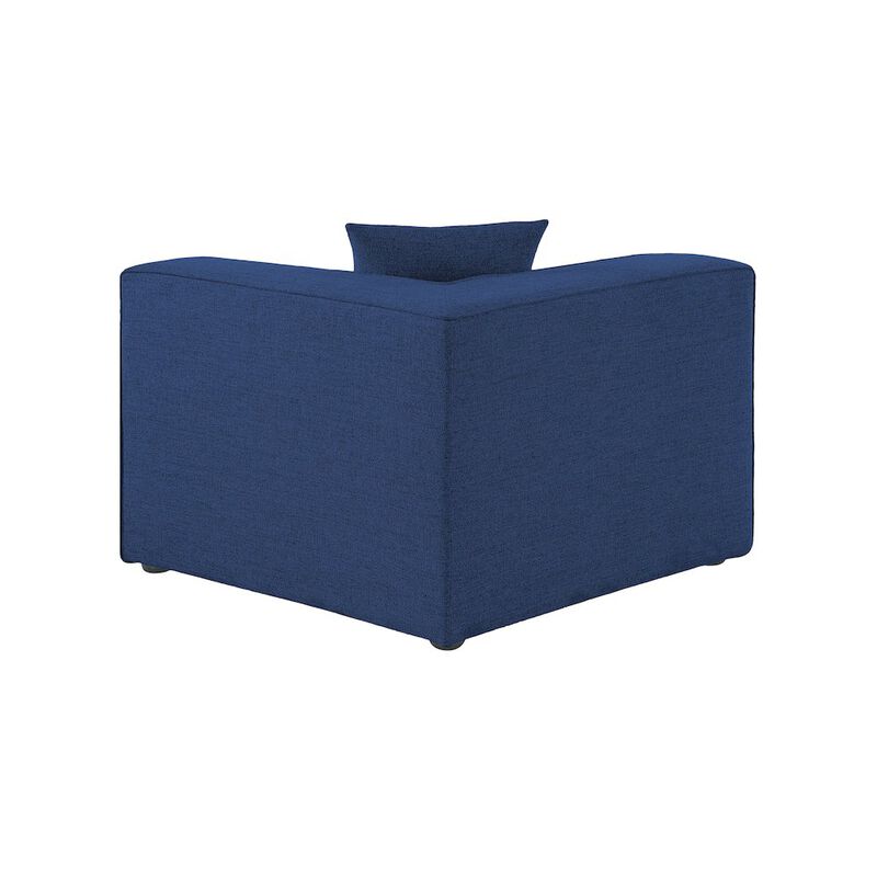 Meridian Furniture Cube Navy Durable Linen Textured Corner Chair