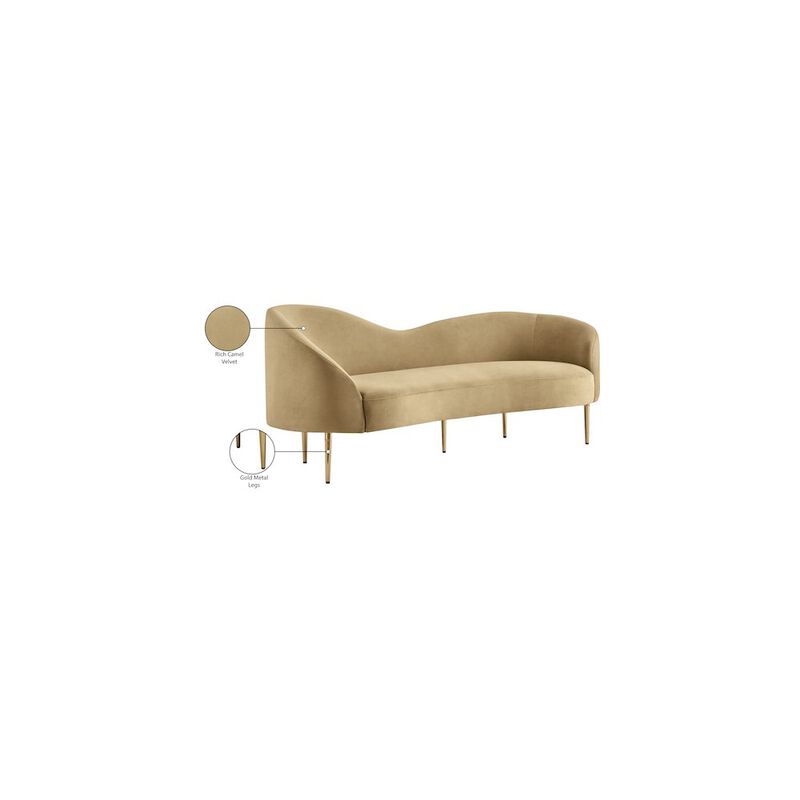 Meridian Furniture Ritz Camel Velvet Sofa
